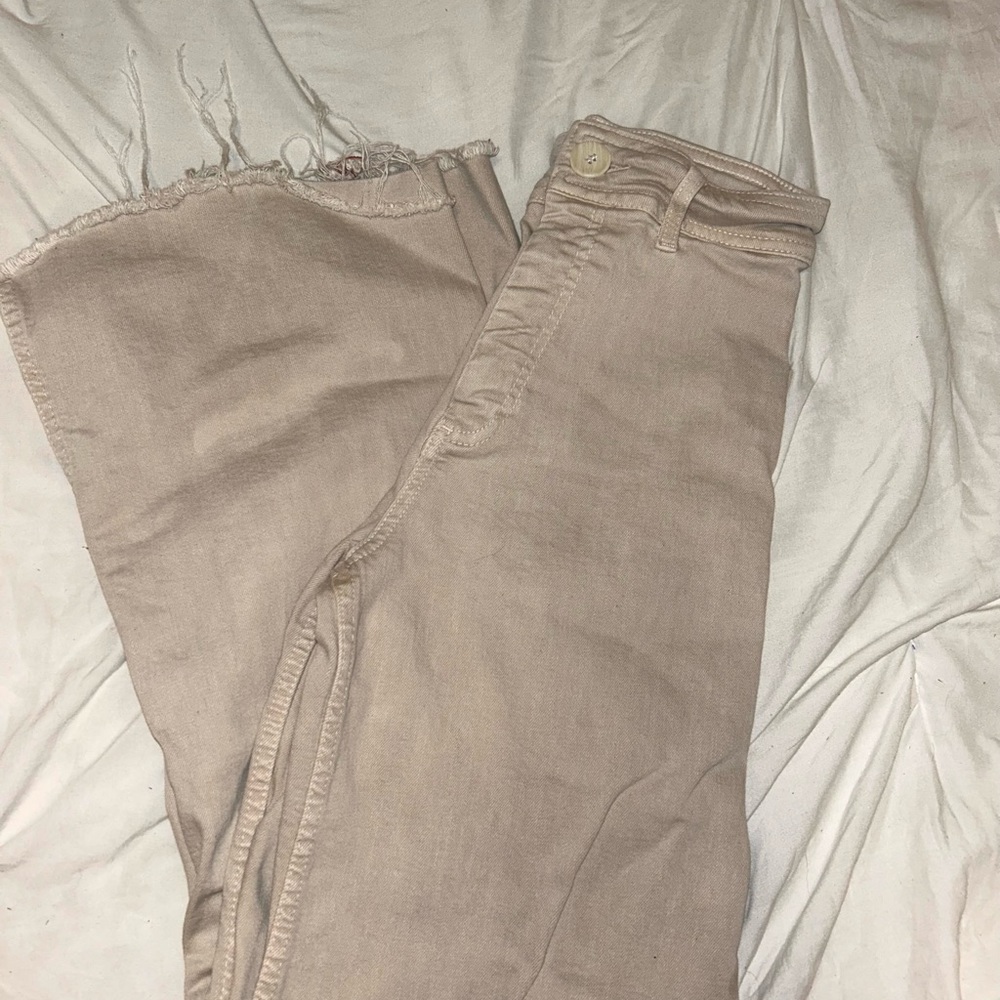 Zara Marine Straight Tan Jeans Size 0